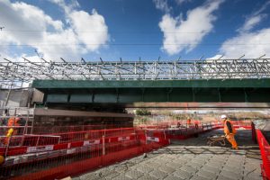 Floating pontoon used for bridge work