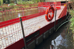 Pontoons for bridge inspection and repair
